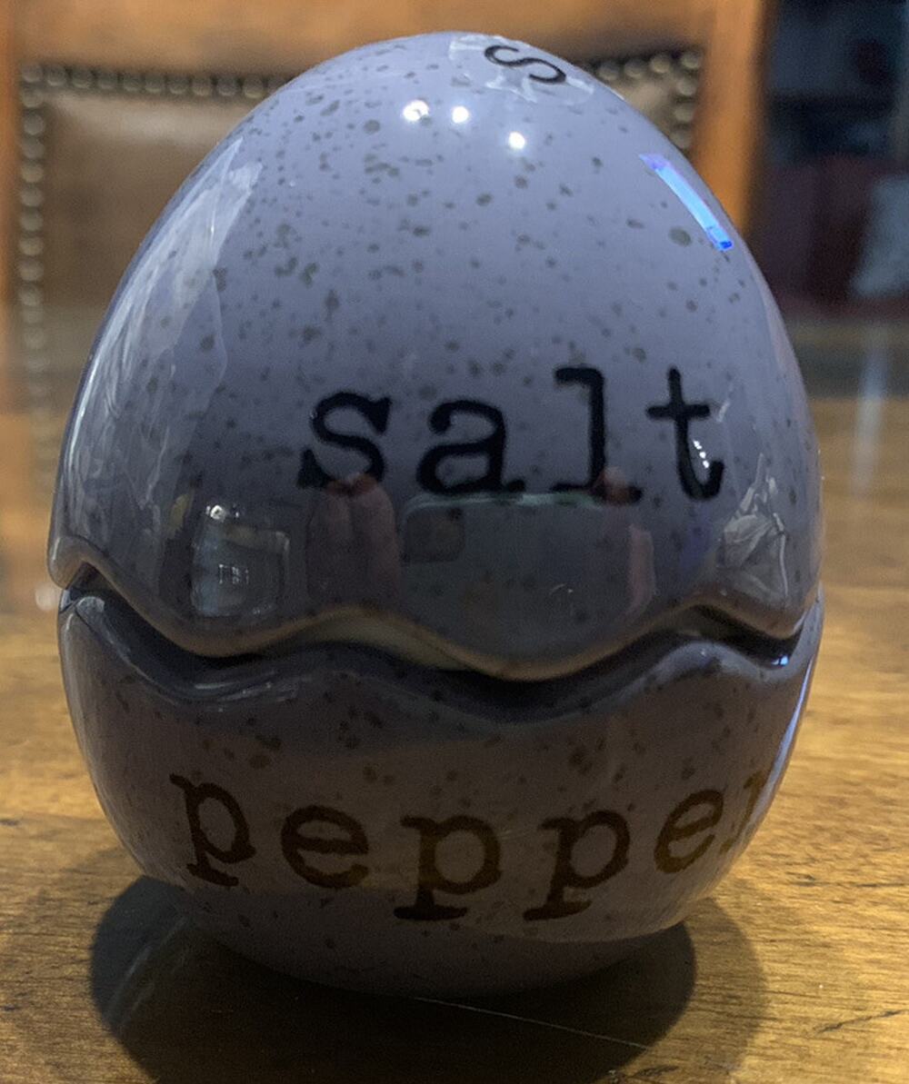 Pier 1 One Salt Pepper Shaker Speckled Egg Easter Spring Easter Festive Bunny